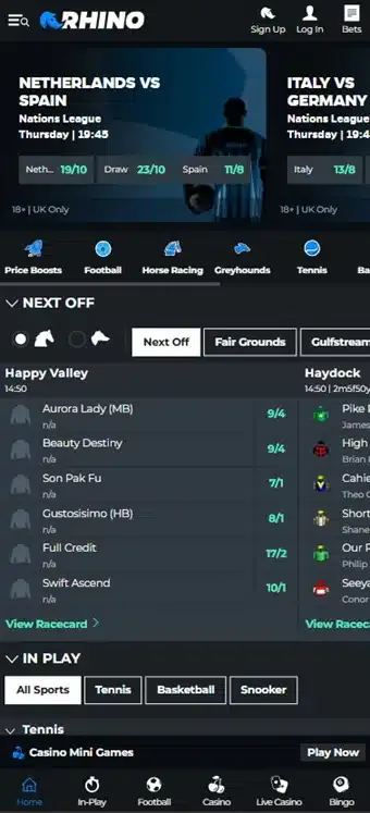 Rhino Casino Mobile screenshot